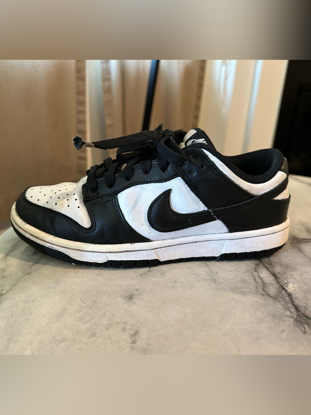 Nike panda Black and White Low-Top Athletic Dunk Sneakers